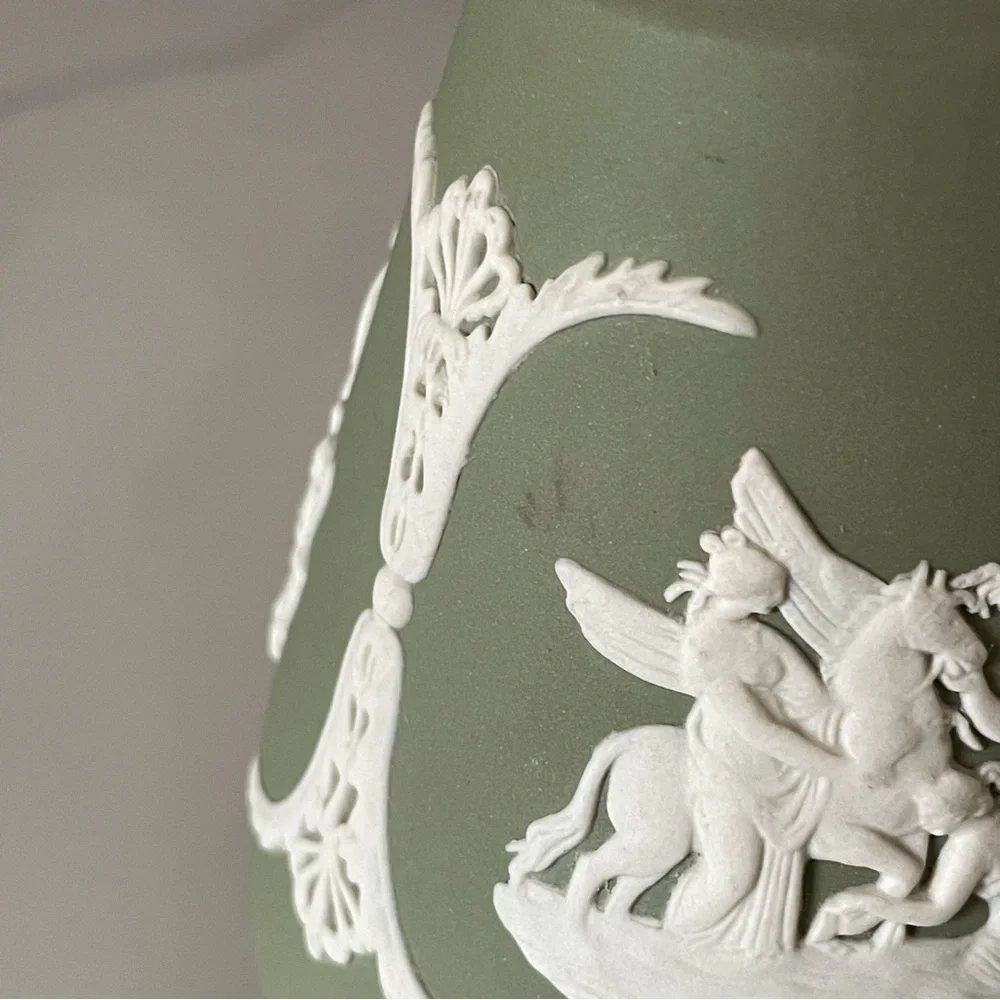 Green Bud Vase - Jasperware by Wedgwood